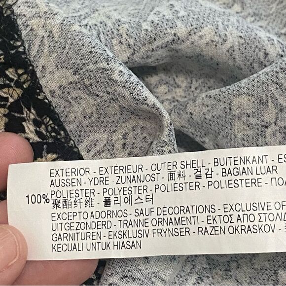 Zara Trafaluc Black Tan Velvet Yoke  Tassel V-Neck Mini Dress Size Small - Picture 9 of 9